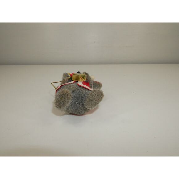 VTG Flocked Mouse Twinkle Ornament Christmas Mice Santa Hat - Picture 4 of 7